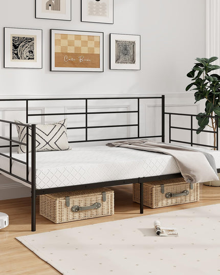 Giantex Metal Twin Daybed, Twin Size Platform Bed with High Headboard & Extra Support Leg