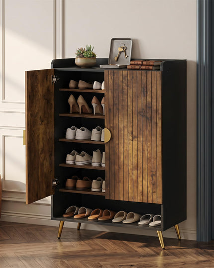 Giantex 7-Tier Wooden Shoe Storage Cabinet w/Door