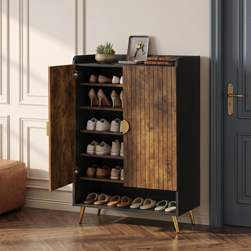 Giantex 7-Tier Wooden Shoe Storage Cabinet w/Door