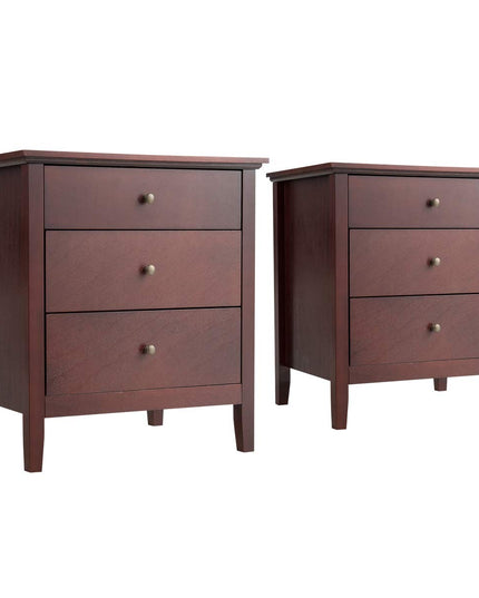 Giantex Nightstand with Drawers Solid Structure Side Table for Storage Bedroom