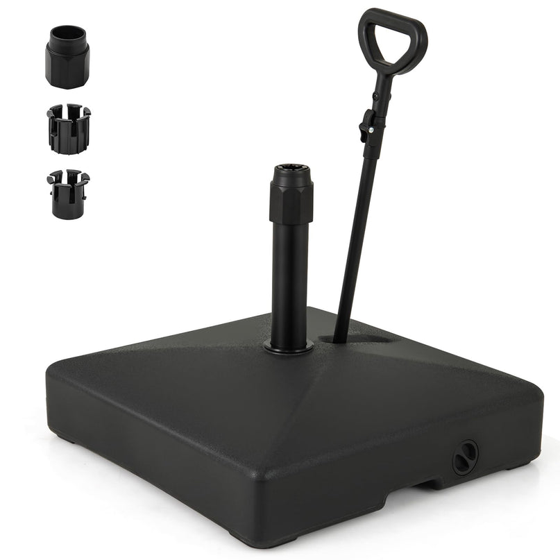 Giantex 132 lbs Fillable Patio Umbrella Stand with Retractable & Removable Pull Rod