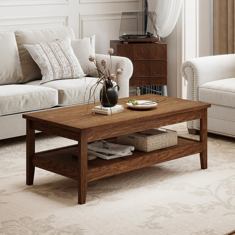 Giantex Mid Century Modern Coffee Table 47" Wood Center Table