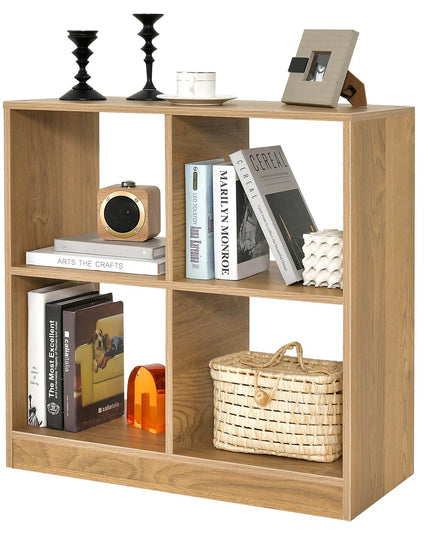 Giantex 4-Cube Bookcase - 2-Tier Bookshelf Open Back
