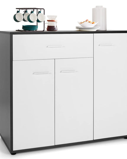 Giantex Buffet Cabinet with Storage, 3 Door Kitchen Cupboard with Large Drawer, Adjustable Shelf