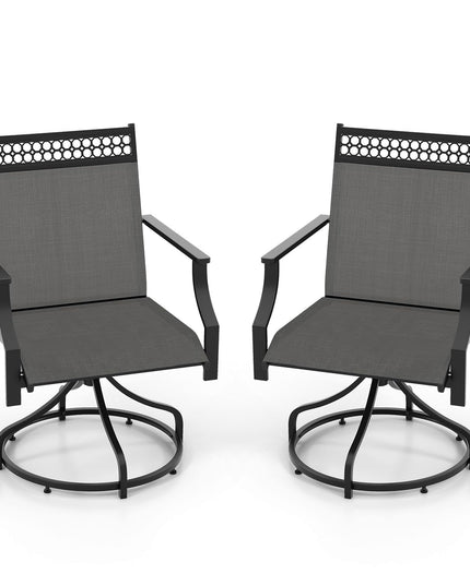 Giantex Swivel Outdoor Chairs,  Patio Dining Chairs, Round Steel Base