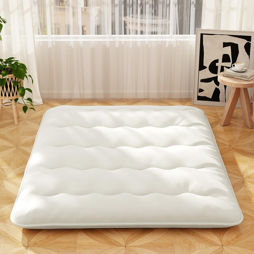 Giantex Japanese Floor Mattress, 4 Inch Futon Mattress with Washable Cover & Storage Bag