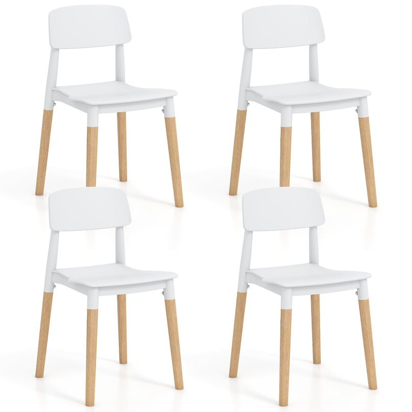 Giantex Wooden Dining Chairs Set of 4, Modern Dining Side Chairs Set w/Ergonomic Backrest, Wide Seat & Sturdy Wooden Legs
