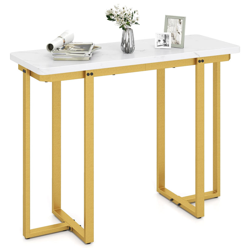 Giantex 42" Console Table Modern Faux Marble Entryway Table