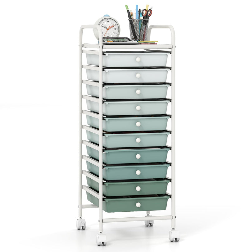 Giantex Rolling Storage Cart on Wheels with 10 Drawers