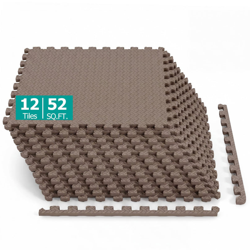 GIANTEX 12/24 PCS Interlocking Foam Tiles 52/104 SQ.FT EVA Foam Exercise Mats
