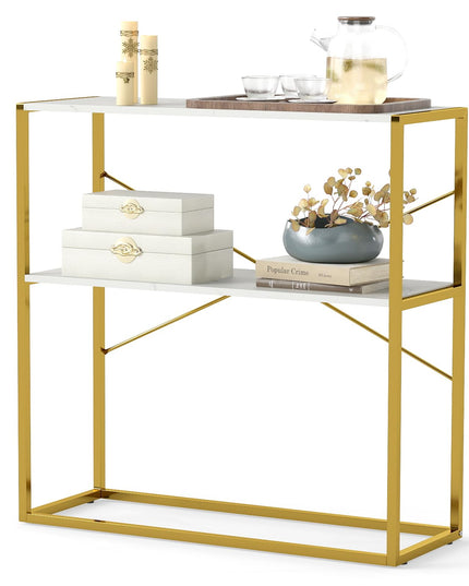 Giantex 36" Console Table with Open Storage Display Shelves and Heavy Duty Metal Frame
