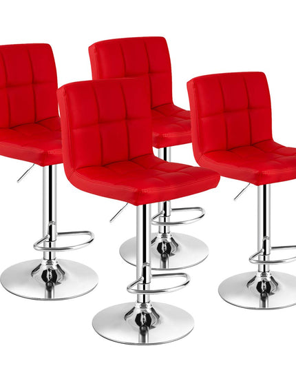 Giantex Bar Stool, Modern Swivel Adjustable Armless Barstools, Square Counter Height PU Leather Bar Stools