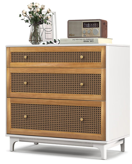 Giantex 3-Drawer Dresser Chest for Bedroom - Storage Chest of Drawers with Anti-toppling Device