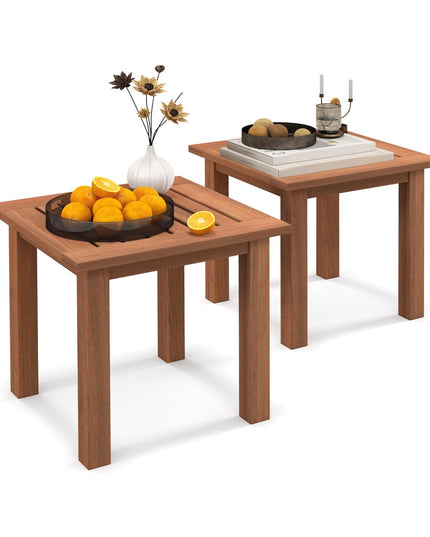 Giantex Hardwood Outdoor Side Table