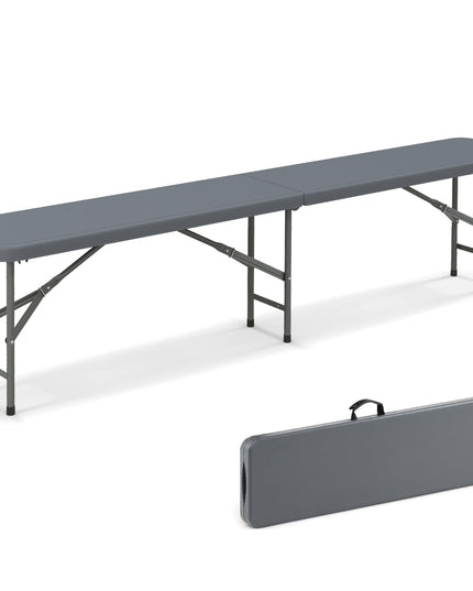 Giantex 6 FT Plastic Folding Bench, HDPE Portable Seat w/Metal Legs