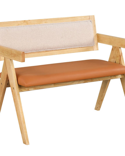 Giantex Dining Bench with Back, Accent Wooden Bench with Armrest