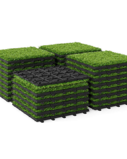 Giantex 30 Pack Interlocking Artificial Grass Tiles (12" x 12")