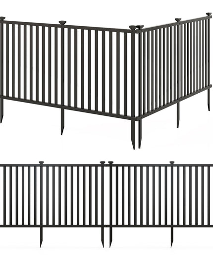 Clôture décorative de jardin Giantex en forme de piquets blancs - 2 panneaux, 203 cm (L) x 95 cm (H)