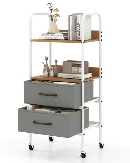 Giantex Utility Rolling Cart with Foldable Fabric Drawers