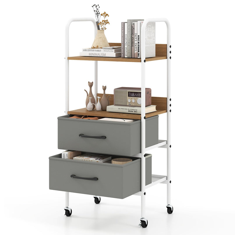 Giantex Utility Rolling Cart with Foldable Fabric Drawers