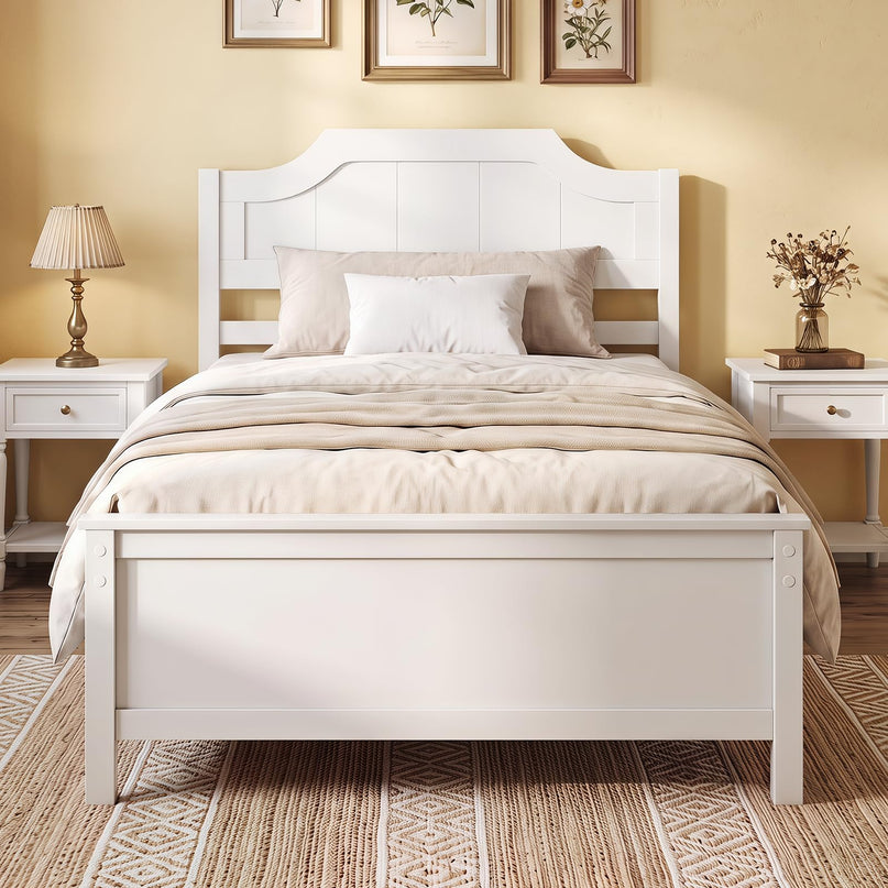 GIANTEX Twin/Full/Queen/King Size Wooden Bed Frame with Headboard