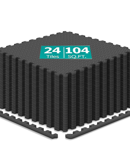 GIANTEX 12/24 PCS Interlocking Foam Tiles 52/104 SQ.FT EVA Foam Exercise Mats