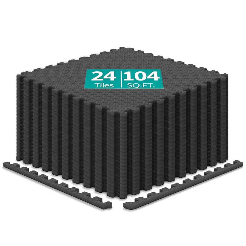 GIANTEX 12/24 PCS Interlocking Foam Tiles 52/104 SQ.FT EVA Foam Exercise Mats