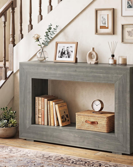 GIANTEX 47" Farmhouse Wooden Console Table with Open Storage Shelf