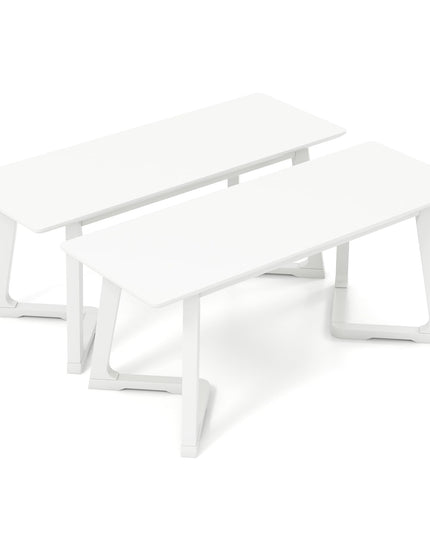 Giantex Set of 1/2 Entryway Bench, 42” Long Dining Bench with Rubber Wood Triangular Legs