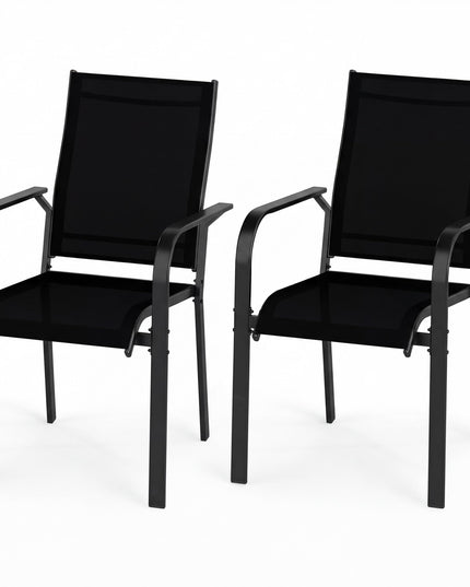 Giantex Patio Chairs Set of 2/4/6 Stackable Outdoor Dining Chairs