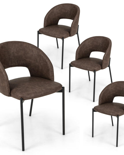 Giantex Dining Chairs, Upholstered Accent Chairs w/High-Density Sponge Cushion
