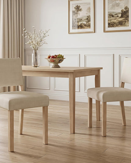 Set of 2/4 Upholstered Dining Chairs with Linen Fabric Seat