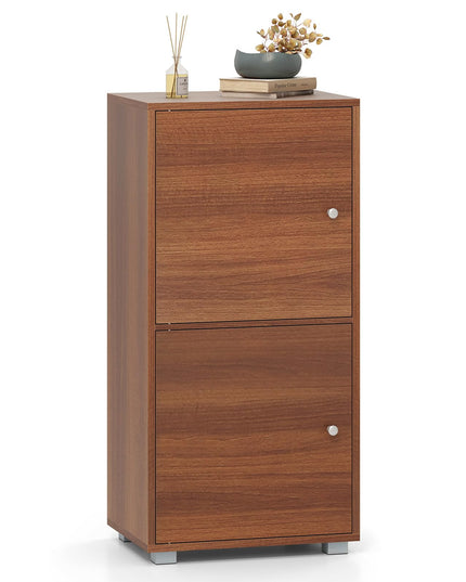 Giantex 2-Cube Stackable Storage Cabinet with 2 Single Doors