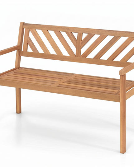 Giantex 47" Patio Acacia Wood 2-Person Outdoor Bench