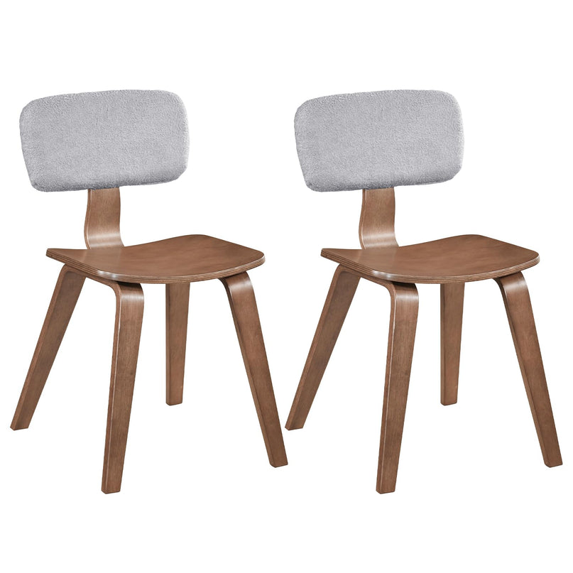 Giantex Rubber Wood Dining Room Chairs with Teddy Velvet Padded Backrest & Ergonomic Seat