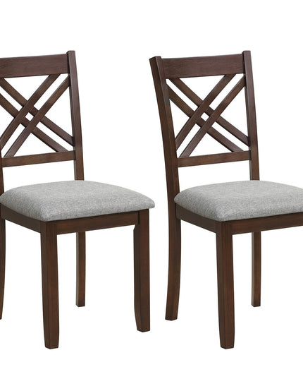GIANTEX Farmhouse X-Back Upholstered Wood Dining Chairs Set of 2/4