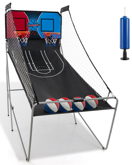 Giantex Folding Basketball Arcade Game, Dual Shot Electronic Basketball Hoop Arcade Game with 8 Game Modes