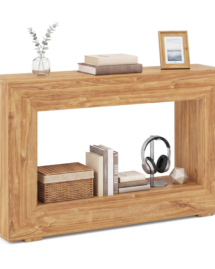 GIANTEX 47" Farmhouse Wooden Console Table with Open Storage Shelf