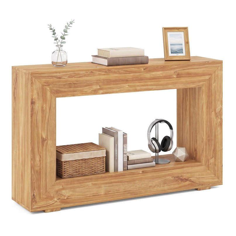 GIANTEX 47" Farmhouse Wooden Console Table with Open Storage Shelf