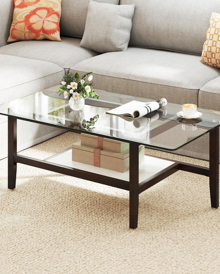 Giantex 42 Inch Glass Coffee Table