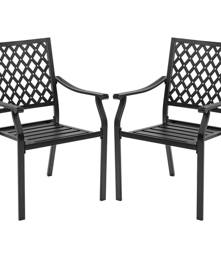 Giantex Patio Dining Chairs, Outdoor Stackable Metal Chair