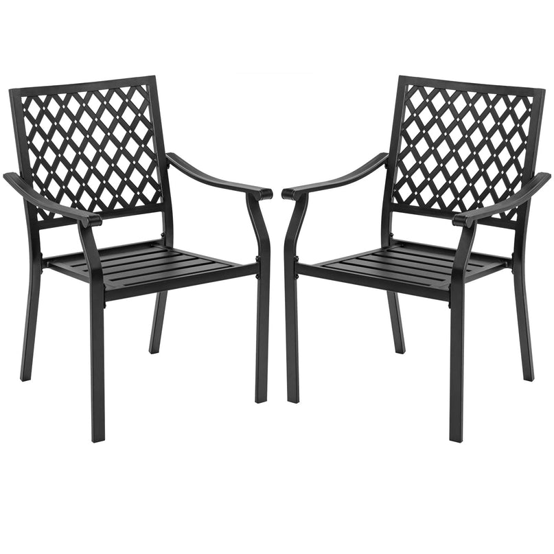 Giantex Patio Dining Chairs, Outdoor Stackable Metal Chair