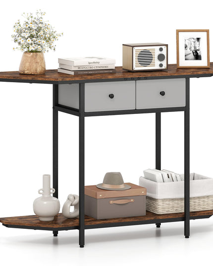 Giantex 51" Console Table with 2 Drawers with Open Storage Shelf