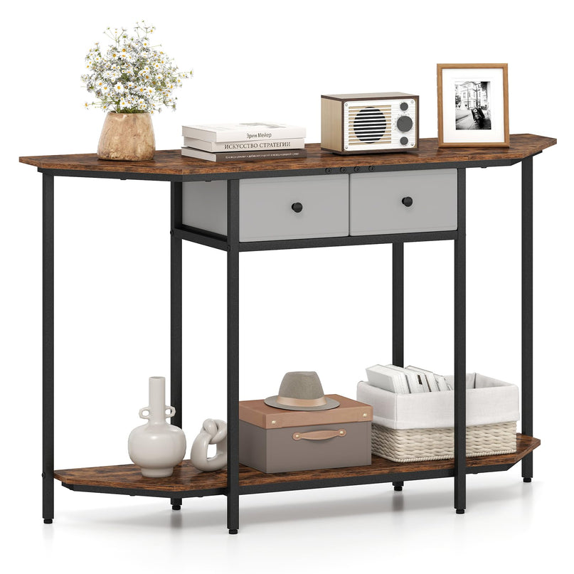 Giantex 51" Console Table with 2 Drawers with Open Storage Shelf