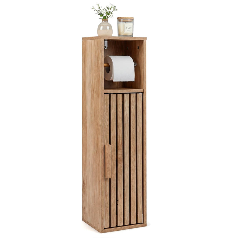 Giantex Slim Bathroom Cabinets Freestanding Toilet Paper Holder Stand