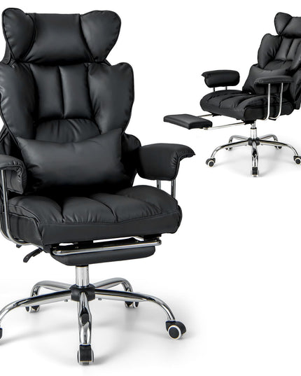 Giantex Office Desk Chair, High Back Executive Office Chair with Foot Rest and Lumbar Support