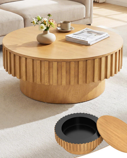 Table basse ronde Giantex avec rangement pour petits espaces de salon