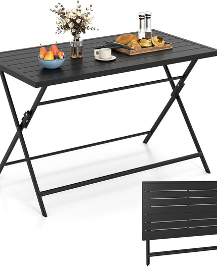 Table à manger d'extérieur pliante Giantex pour 4-6 personnes (122 x 76 cm)