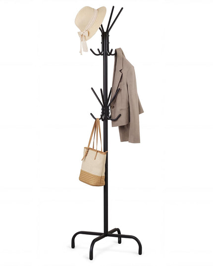 GIANTEX Metal Coat Rack Freestanding with 16 Hooks & 4 Legs
