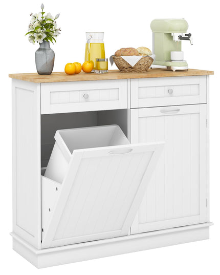 Giantex Kitchen Trash Cabinet, Kitchen Island with Tilt Out Garbage Bin